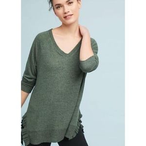 Postmark green ruffled pullover XXS